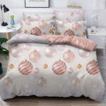 Set Lenjerie Pat Dublu , Cearceaf cu Elastic, 6 Piese din Bumbac Finet , Mos Craciun LFE2JH-XMAS001
