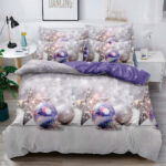 Set Lenjerie Pat Dublu , Cearceaf cu Elastic, 6 Piese din Bumbac Finet , Mos Craciun LFE2JH-XMAS005