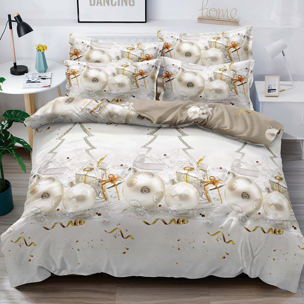 00007.jpeg Set Lenjerie Pat 1 Persoana din Bumbac Finet imprimeu Mos Craciun, 4 Piese JOLSIXMAS09 - imagine 1