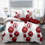 Set Lenjerie Pat Dublu , 6 Piese din Bumbac Finet , Mos Craciun LF2JH-XMAS011
