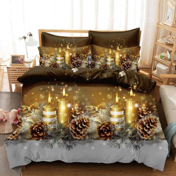 Set Lenjerie Pat Dublu , 6 Piese din Bumbac Finet , Mos Craciun JOLFXMAS03