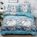 Set Lenjerie Pat Dublu , Cearceaf cu Elastic, 6 Piese din Bumbac Finet , Mos Craciun LFE2JH-XMAS024