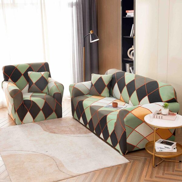 Set Husa Elastica pentru Canapea 2 Locuri + Fata de Perna