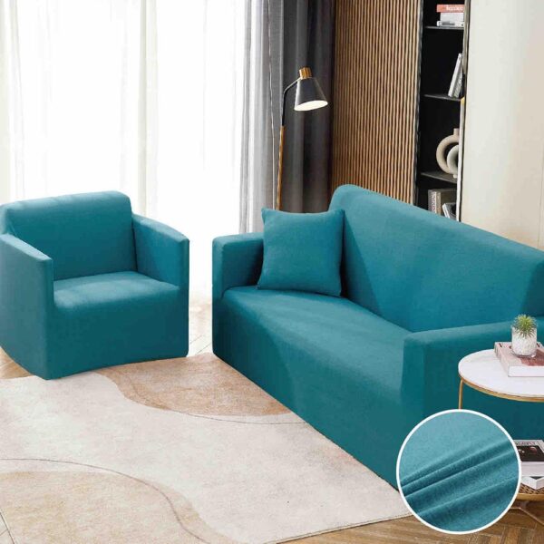 Set Husa Elastica pentru Canapea 2 Locuri + Fata de Perna