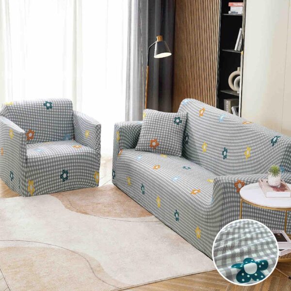 Set Husa Elastica pentru Canapea 2 Locuri + Fata de Perna