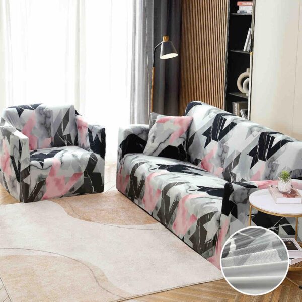 Set Husa Elastica pentru Canapea 2 Locuri + Fata de Perna