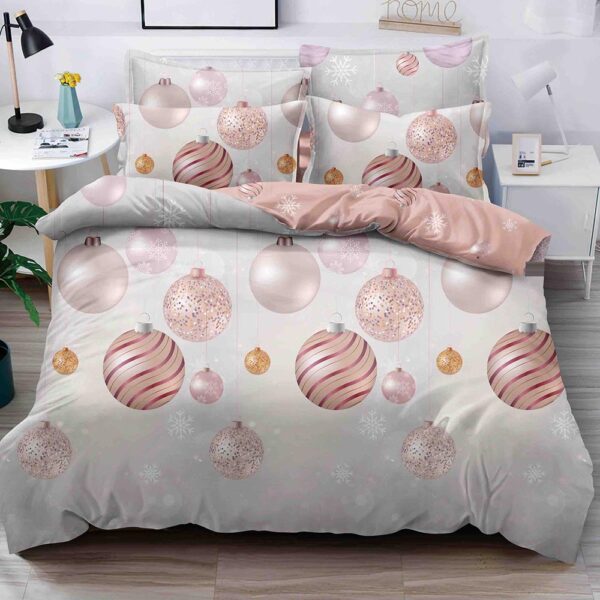 Set Lenjerie Pat 1 Persoana  din Bumbac Finet   imprimeu  Mos Craciun, 4 Piese JOLSIXMAS17