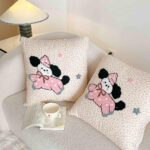 Pilotă pentru copii și bebeluși 2 în 1, 100% Bumbac, Transformabilă în Pernă – 100 x 145 cm,  model Cățeluș, Roz Pudrat-Crem - imagine 5