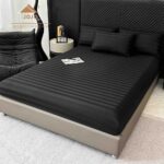 Lenjerie de pat DAMASC, 6 piese, 100% bumbac, Negru - imagine 6