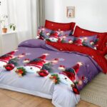 Lenjerie de pat  pentru pat dublu  Craciun  - finet , 6 piese LF7XMAS-12