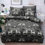 Set Lenjerie Pat 1 Persoana  din Bumbac Finet   imprimeu  Mos Craciun, 4 Piese JOLSIXMAS12