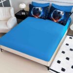 Lenjerie de Pat 1 Persoană- pat 140*200 cm, Cearceaf cu elastic, Imprimeu 5D Minge Fotbal - imagine 2