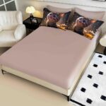 Lenjerie de pat dublu , Tesatura tip Finet,  6 piese , Imprimeu 5D Pisicuta - imagine 2