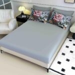 Lenjerie de pat dublu , Tesatura tip Finet,  6 piese , Imprimeu 5D Flori - imagine 2