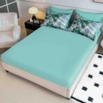 Lenjerie de Pat 1 Persoană- pat 140*200 cm, Cearceaf cu elastic, Imprimeu 5D Fluturi Verzi - imagine 2