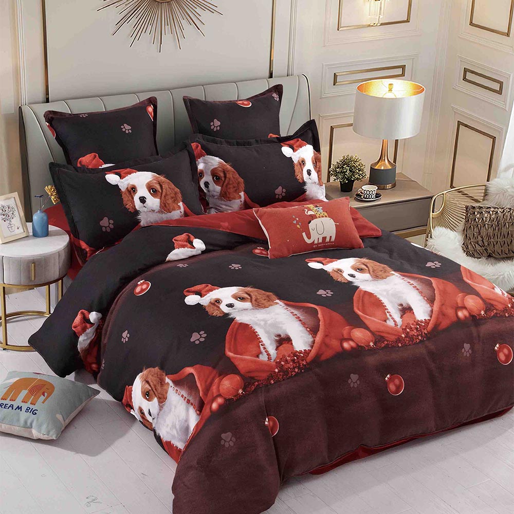16.jpg Set Lenjerie Pat 1 Persoana din Bumbac Finet imprimeu Mos Craciun, 4 Piese JOLSIXMAS16 - imagine 1