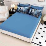Lenjerie de Pat 1 Persoană- pat 140*200 cm, Cearceaf cu elastic, Imprimeu 5D Minge Fotbal - imagine 2