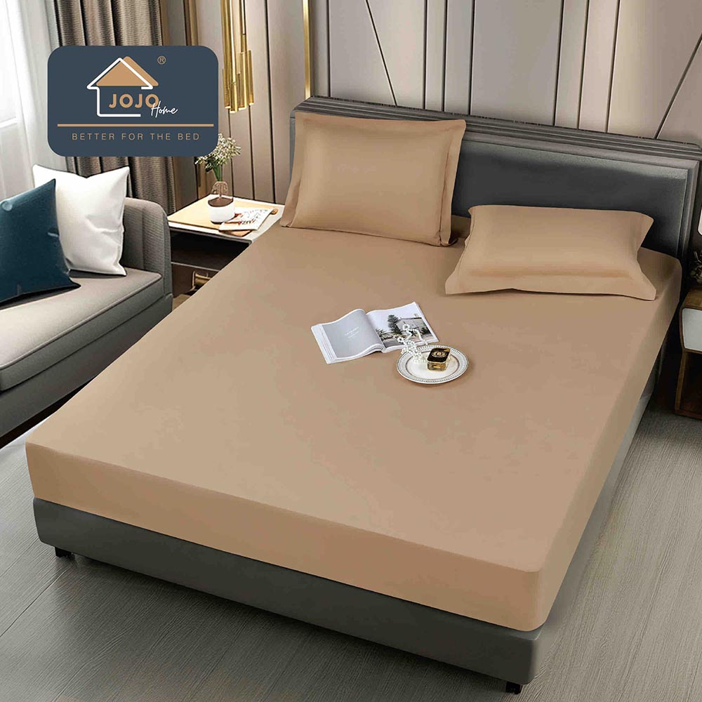 2-10.jpg Husă pat impermeabilă cu elastic 90×200 + 1 față pernă , Bej - imagine 1