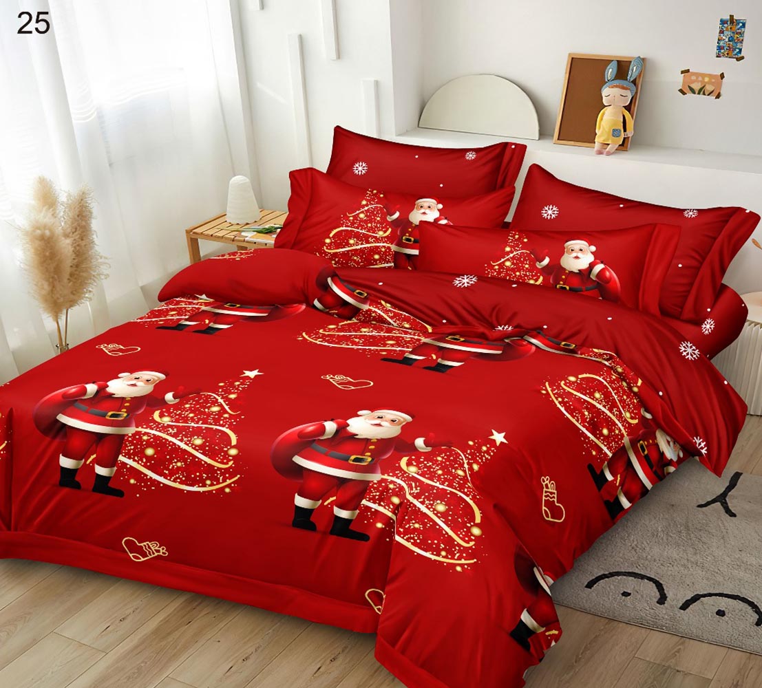 25.jpg Lenjerie de pat pentru pat dublu Craciun - finet , 6 piese LF7XMAS-25 - imagine 1