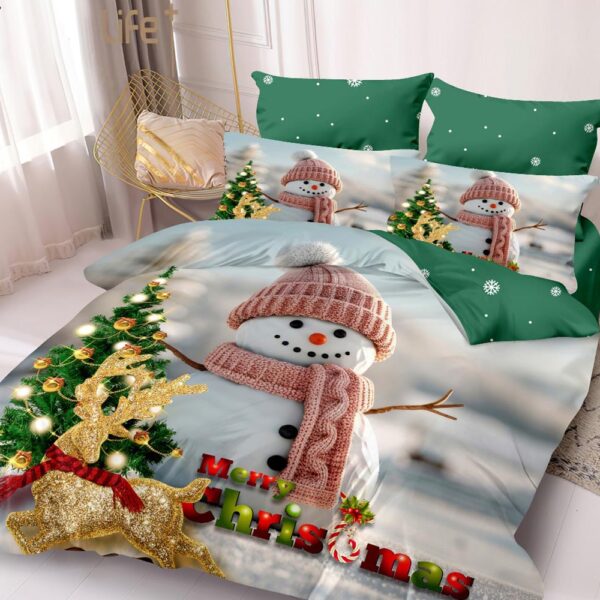 Lenjerie de pat  pentru pat dublu  Craciun  - finet , 6 piese LF7XMAS-27