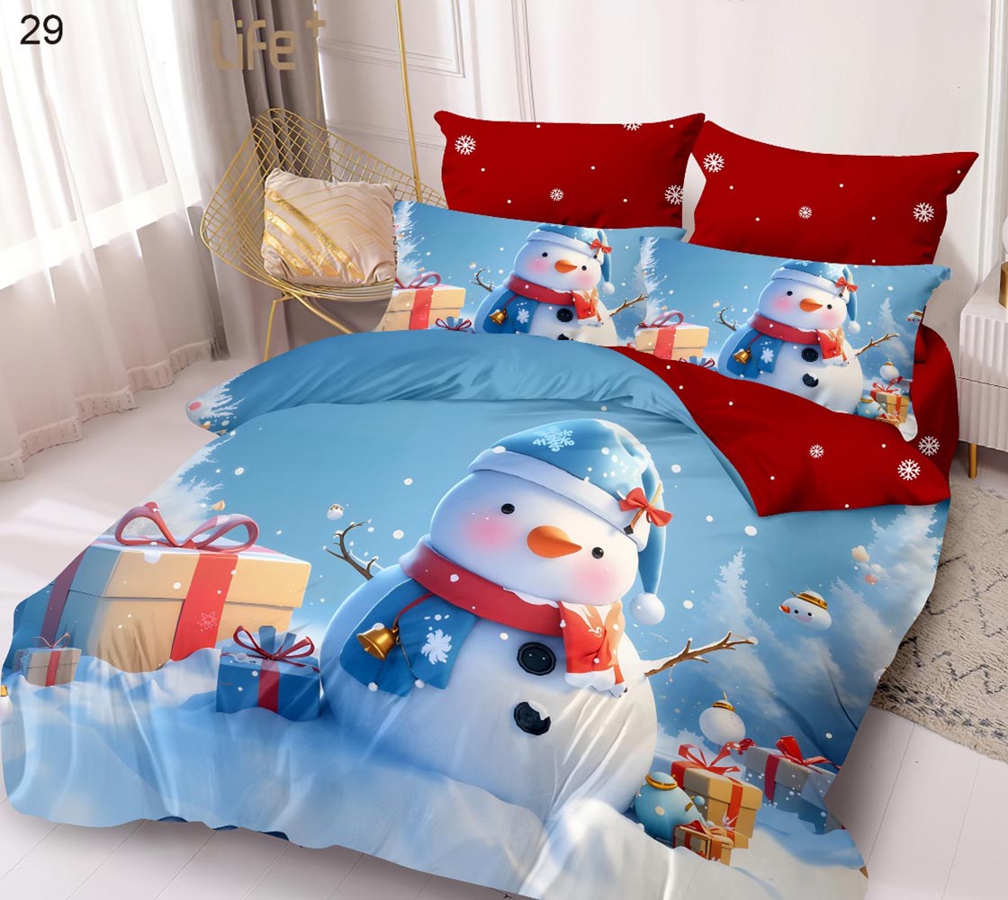 29.jpg Lenjerie de pat pentru pat dublu Craciun - finet , 6 piese LF7XMAS-29 - imagine 1
