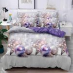 Set Lenjerie Pat 1 Persoana  din Bumbac Finet   imprimeu  Mos Craciun, 4 Piese JOLSIXMAS03