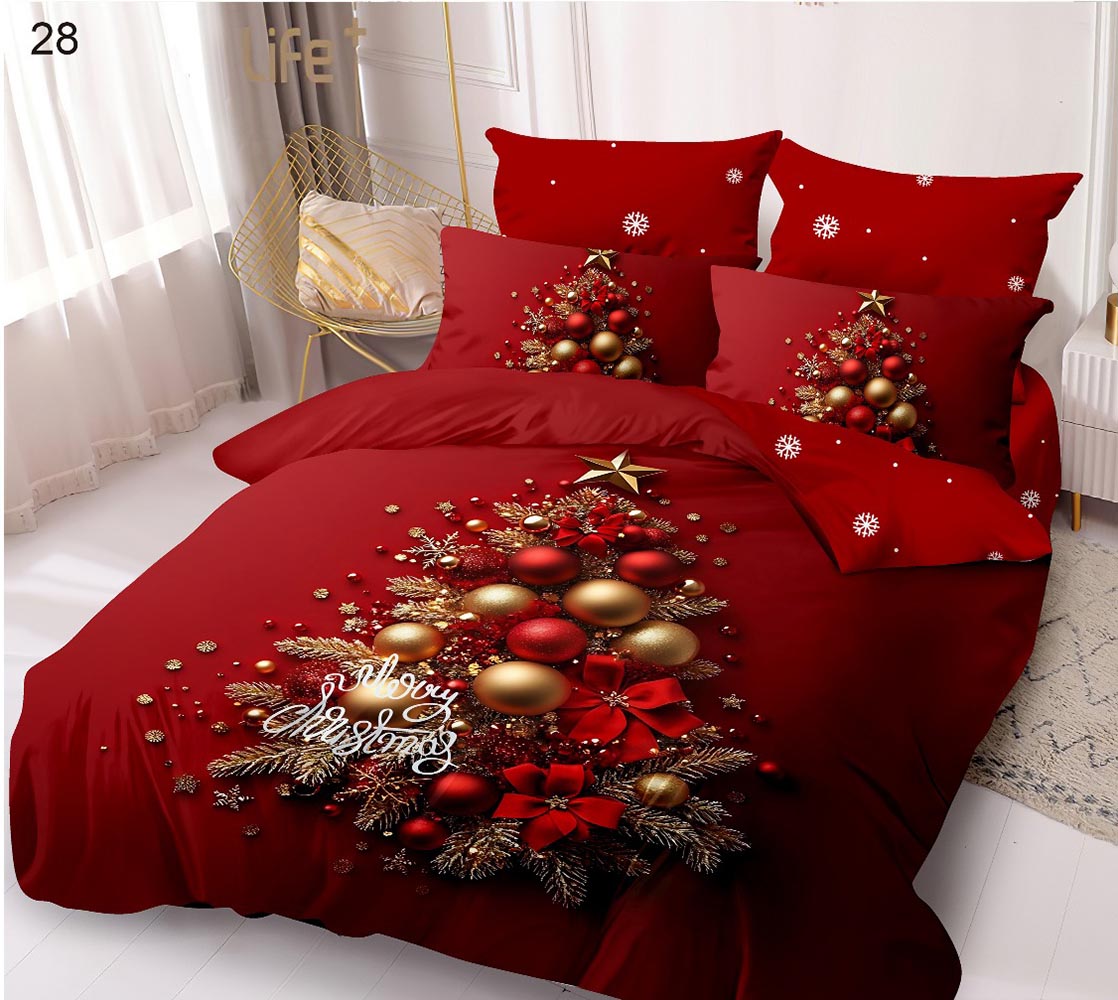 3-2.jpg Lenjerie de pat pentru pat dublu Craciun - finet , 6 piese LF7XMAS-3 - imagine 1