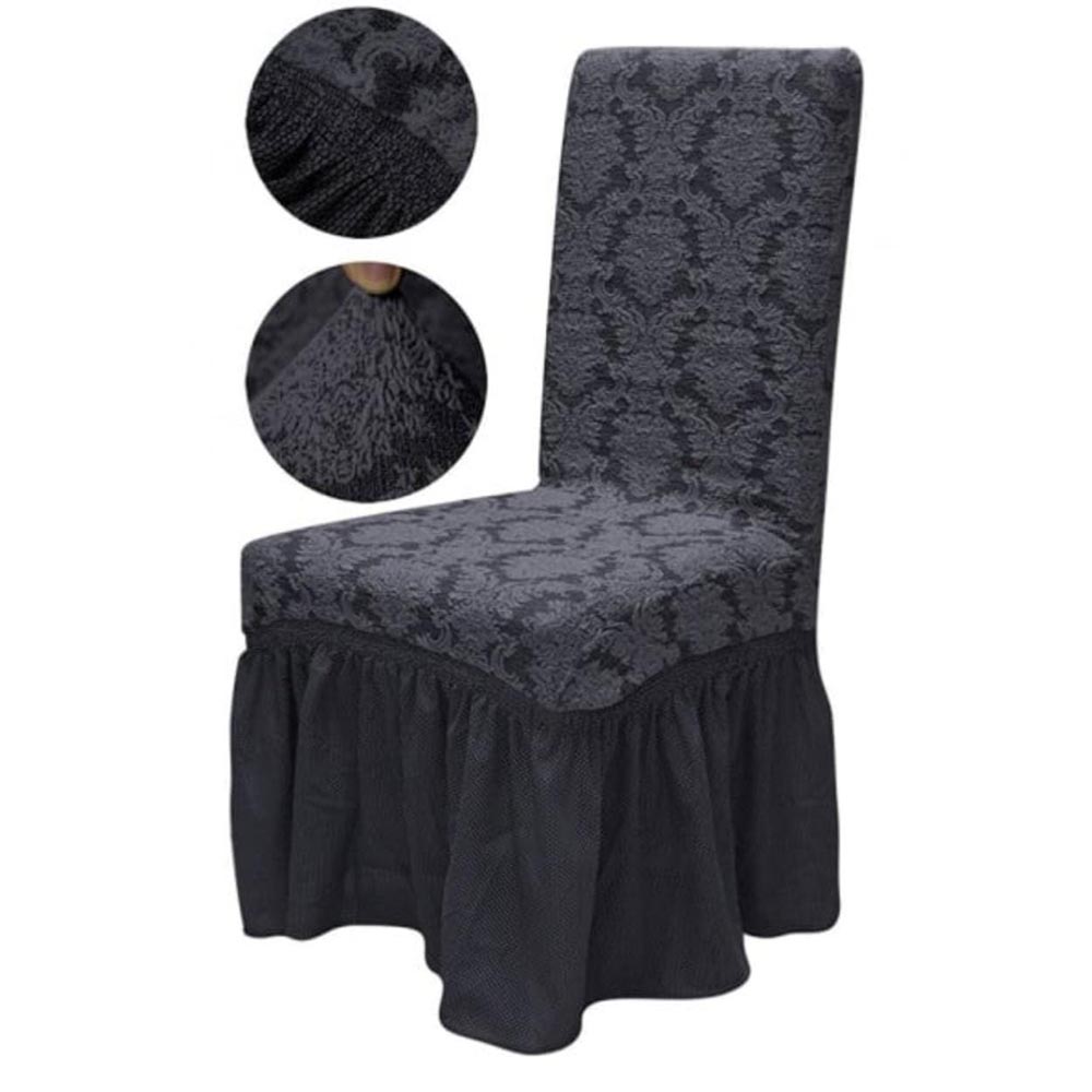 3-9.jpg Set 6 huse elastice pentru scaune, cu volanas, model Jacquard Gri Inchis - imagine 1