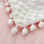 Păturică copii din bumbac 100% și Minky 3D, 100 x 150 cm  – Roz Pudrat, model cu Ponei - imagine 3