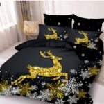 Lenjerie de pat  pentru pat dublu  Craciun  - finet , 6 piese LF7XMAS-33