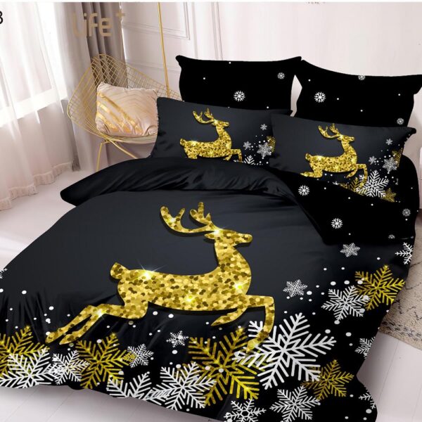 Lenjerie de pat  pentru pat dublu  Craciun  - finet , 6 piese LF7XMAS-33