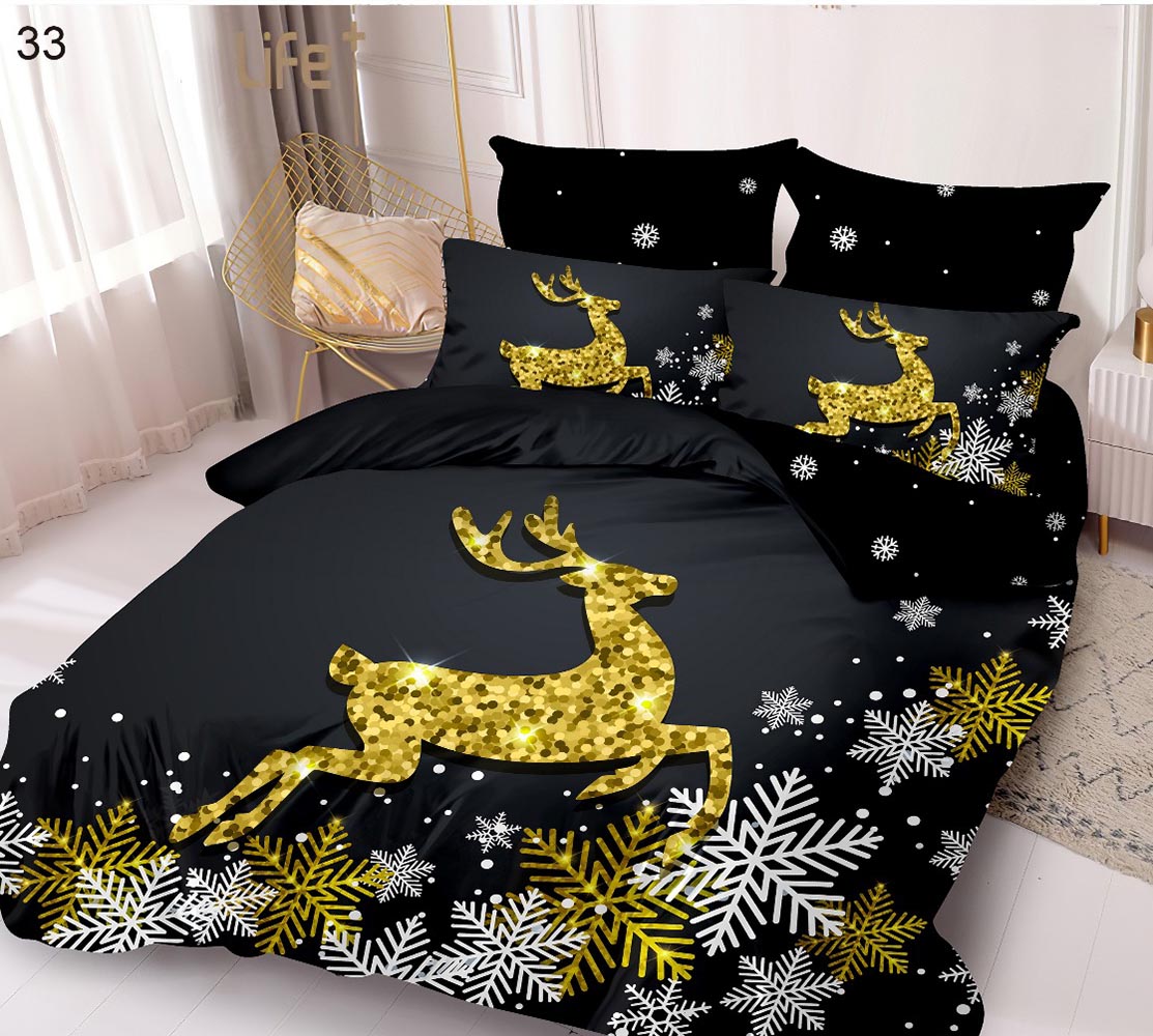33.jpg Lenjerie de pat pentru pat dublu Craciun - finet , 6 piese LF7XMAS-33 - imagine 1