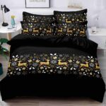 Set Lenjerie Pat 1 Persoana  din Bumbac Finet   imprimeu  Mos Craciun, 4 Piese JOLSIXMAS04