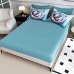 Lenjerie de pat dublu , Tesatura tip Finet,  6 piese , Imprimeu 5D Unicorn Somnoros - imagine 2