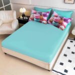 Lenjerie de pat dublu , Tesatura tip Finet,  6 piese , Imprimeu 5D Macarons - imagine 2