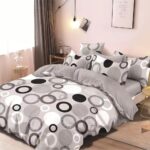 Lenjerie de pat  pentru pat dublu  -Țesătură tip finet , 6 piese LF7-AB-421