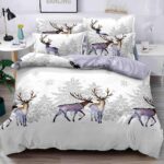 Set Lenjerie Pat 1 Persoana  din Bumbac Finet   imprimeu  Mos Craciun, 4 Piese JOLSIXMAS06