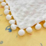 Păturică copii din bumbac 100% și Minky 3D, 100 x 150 cm  – Galben, model cu Căluți Balansoar - imagine 4