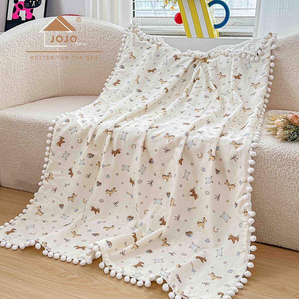 7.1-3.jpg Păturică copii din bumbac 100% și Minky 3D, 100 x 150 cm – Ivoire, model cu Ursuleți și Steluțe - imagine 1
