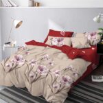 Lenjerie de pat  pentru pat dublu  - tesatura tip finet , 6 piese LF7-20775