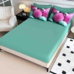 Lenjerie de Pat 1 Persoană- pat 140*200 cm, Cearceaf cu elastic, Imprimeu 5D Bilute Colorate - imagine 2