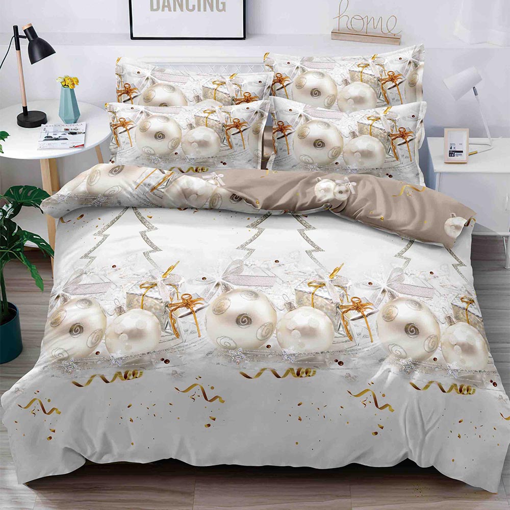 9.jpg Set Lenjerie Pat Dublu , 6 Piese din Bumbac Finet , Mos Craciun JOLFXMAS30 - imagine 1