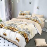 Set Lenjerie Pat Dublu , Cearceaf cu Elastic, 6 Piese din Bumbac Finet , Mos Craciun LFE7XMAS-C17