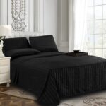 Lenjerie Pat Dublu, Damasc, Bumbac 100 %, Cearceaf cu elastic 180*200 cm