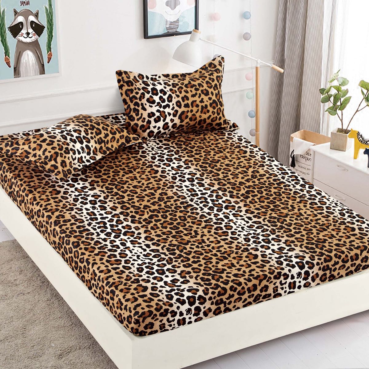 HP1JH-006.jpg Set husa pentru pat 90*200 cm confectionata din bumbac finet cu imprimeu + 2 fete de perna HP1JH-006 - imagine 1