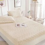 Husa pat cu elastic 180x200 cm Cocolino Tricot + 2 fețe perna Crem