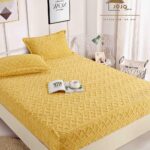 Husa pat cu elastic 180?200 cm  Cocolino Tricot + 2 fe?e perna Galben