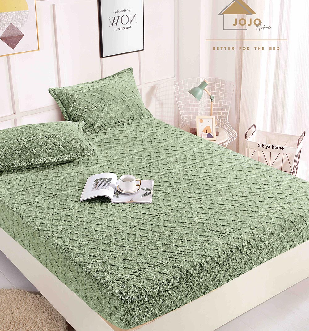 JOHCT04-1.jpg Husa pat cu elastic 180x200 cm Cocolino Tricot + 2 fețe perna JOHCT04 - imagine 1