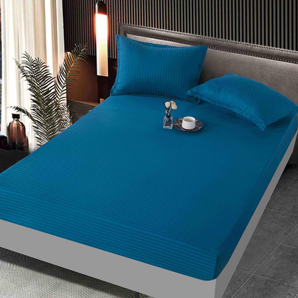 JOHDM16001-1.jpg Husa Pat cu Elastic, Țesătuta tip Damasc ,160x200 cm, 2 Fete de Pernă JOHDM16001 - imagine 1