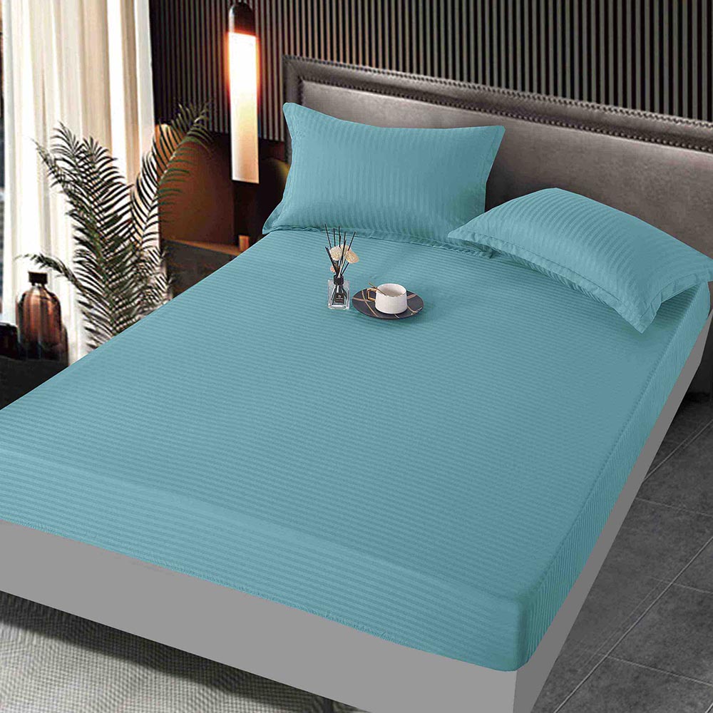 JOHDM16004-1.jpg Husa Pat cu Elastic, Țesătuta tip Damasc ,160x200 cm, 2 Fete de Pernă JOHDM16004 - imagine 1